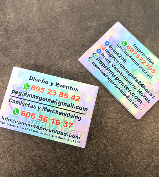 Tarjetas 500uds 2 cara